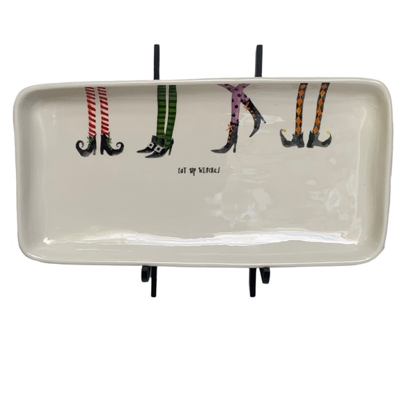 Rae Dunn Other - Rae Dunn Eat Up Witches Platter Tray Halloween Ceramic Witches Legs NWT 2017 OG